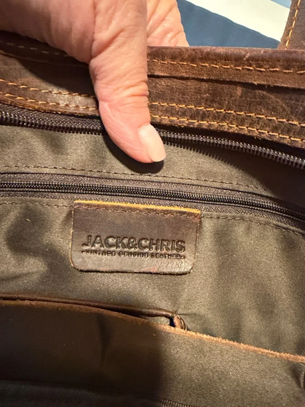 Men's Leather Laptop Briefcase in Brown